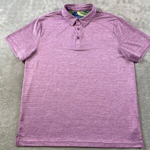 Birdie Bound Polo Shirt Mens Large Purple‎ Heathered Golf Performance Preppy